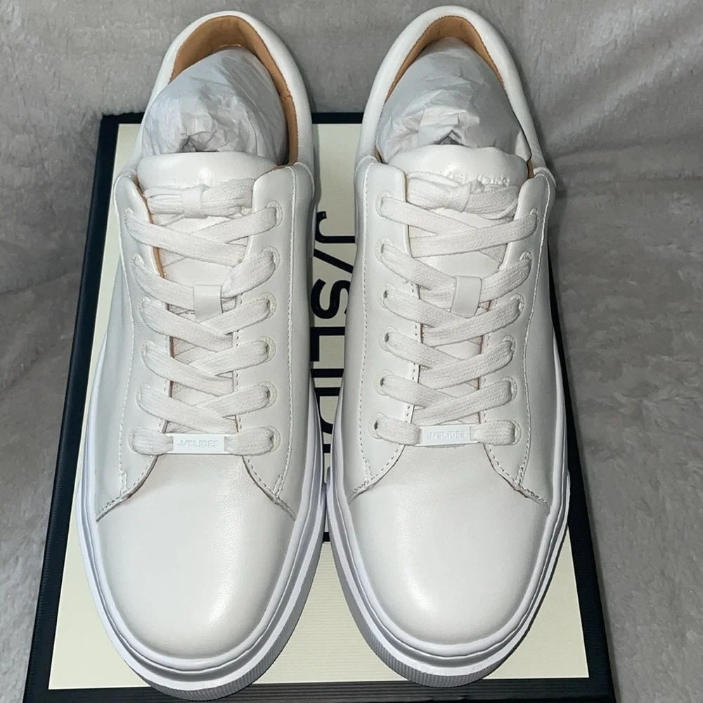 NWT J/SLIDES AMANDA White Leather Sneaker - Picture 8 of 15